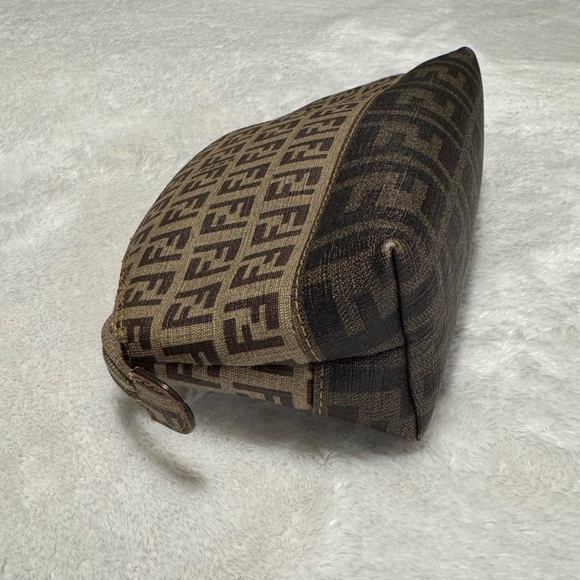 Vintage Fendi Zucca FF Monogram Cosmetic Pouch Brown - Picture 8 of 17